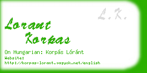 lorant korpas business card
